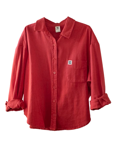 Red Oversized Lucy & Yak Shirt